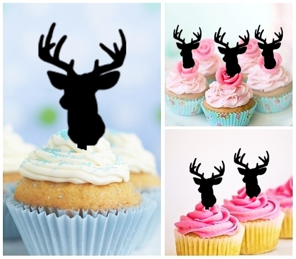 Laser Cut Reindeer Antler cupcake topper