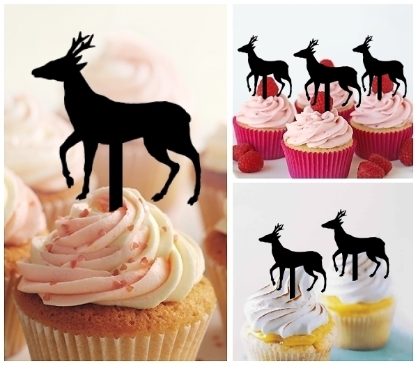 Laser Cut Deer cupcake topper