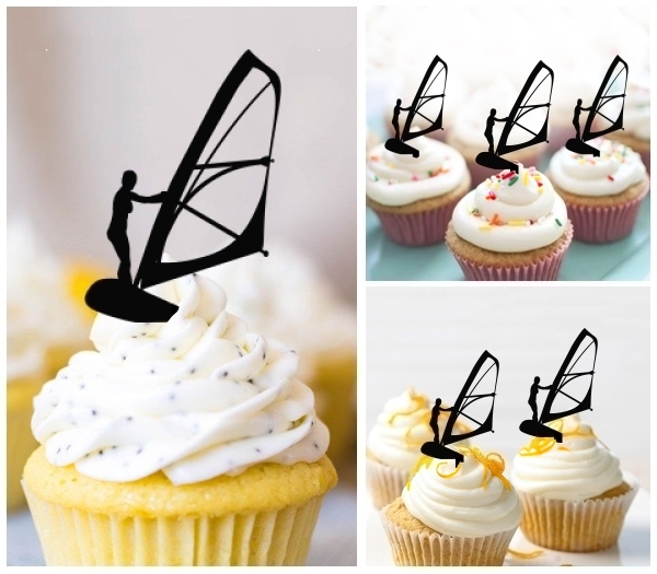 Laser Cut Windsurfing cupcake topper