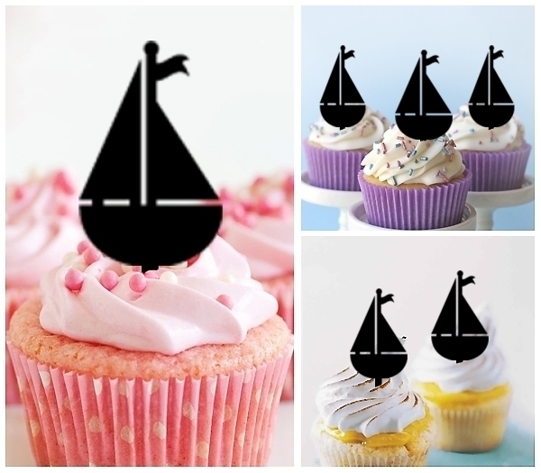 Laser Cut Sailboat Sailing cupcake topper