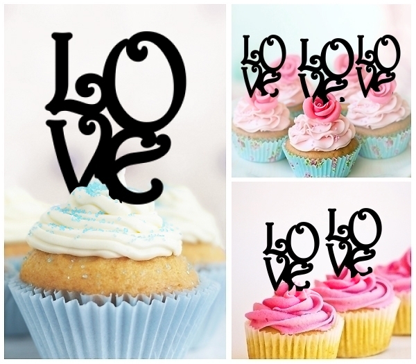 Laser Cut Love cupcake topper