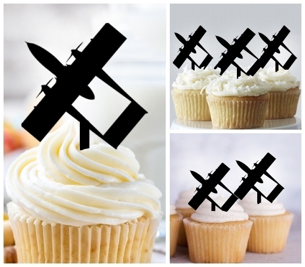 Laser Cut War Airplane cupcake topper