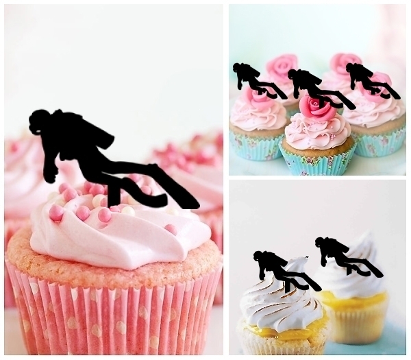 Laser Cut Diver cupcake topper