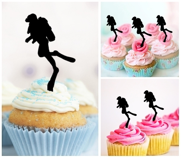 Laser Cut Diver cupcake topper