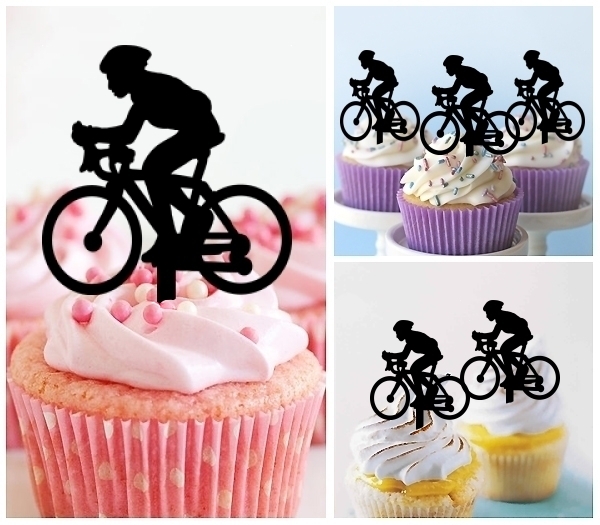 Laser Cut Bicycle Sport cupcake topper