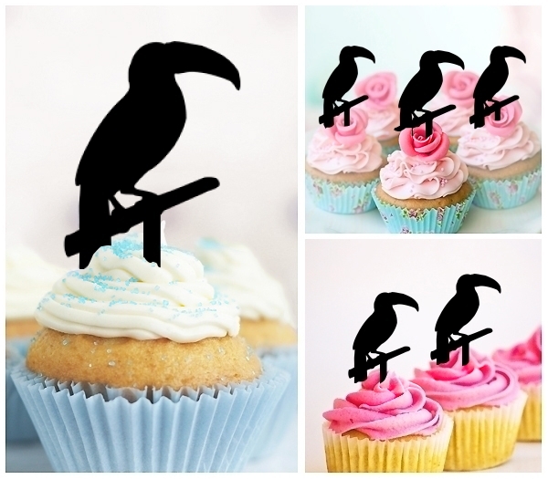 Laser Cut Toucan Bird cupcake topper