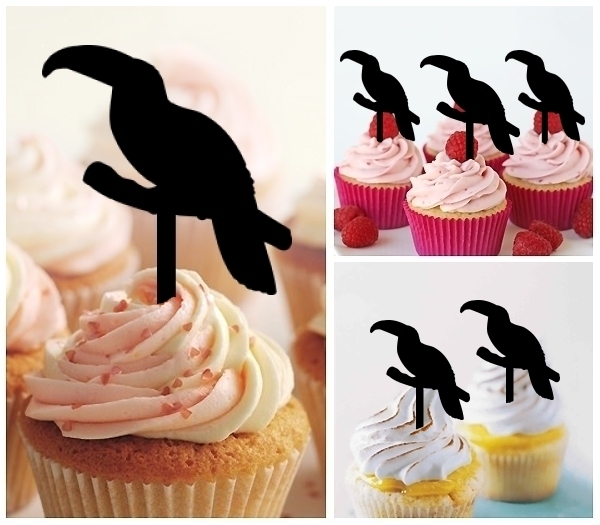 Laser Cut Toucan Bird cupcake topper