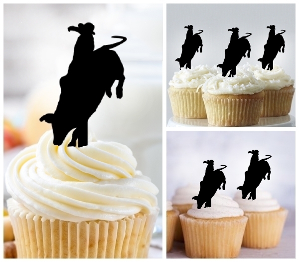 Laser Cut Rodeo Bullfighter cupcake topper