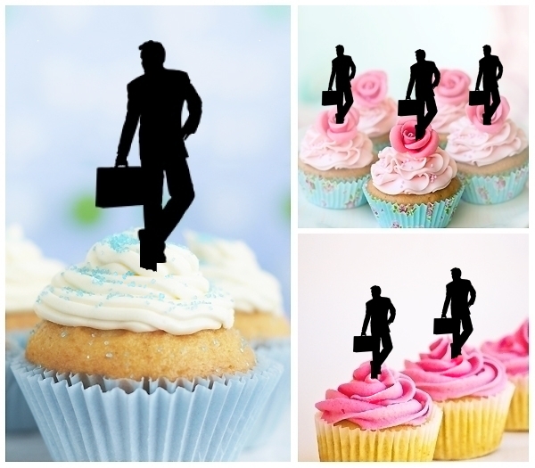 Laser Cut Business Man Standing cupcake topper