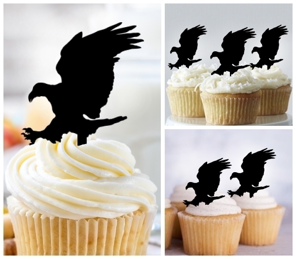 Laser Cut Eagle Attacking cupcake topper