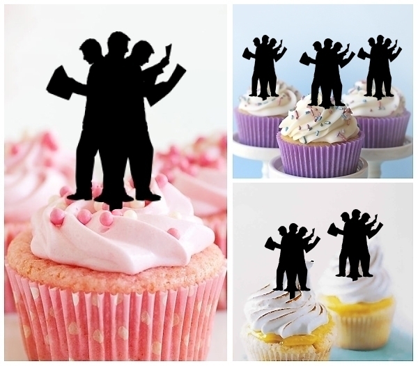 Laser Cut Men At Work cupcake topper