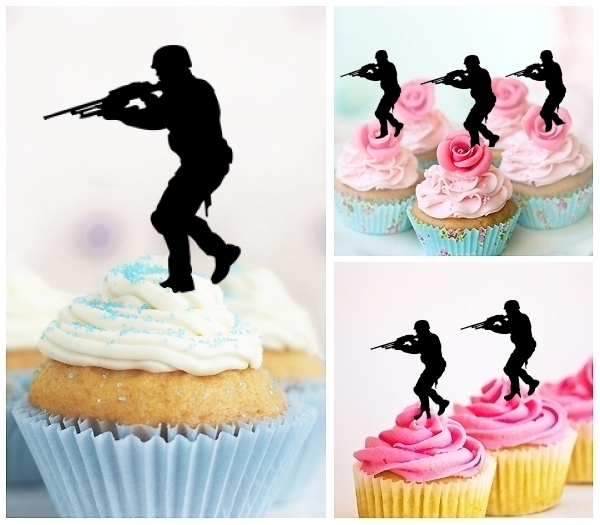 Laser Cut Sniper cupcake topper