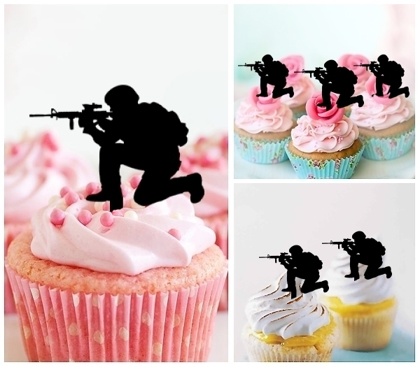 Laser Cut Soldier M16 Rifle cupcake topper