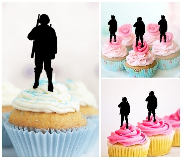 Laser Cut Soldier Military cupcake topper