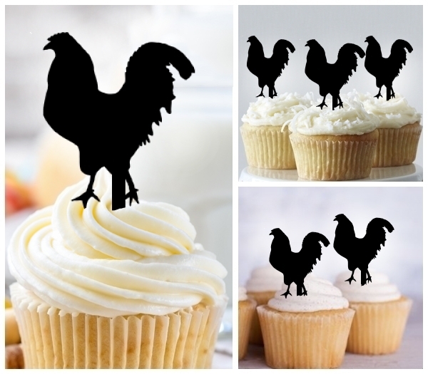 Laser Cut Chicken cupcake topper