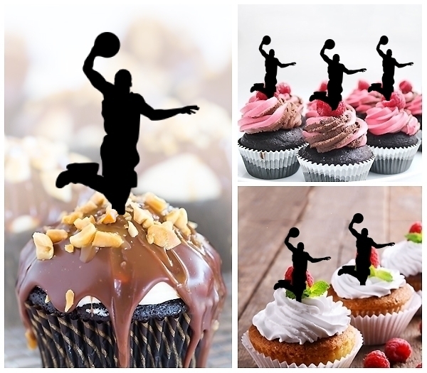 Laser Cut Basketball Slam Dunk cupcake topper