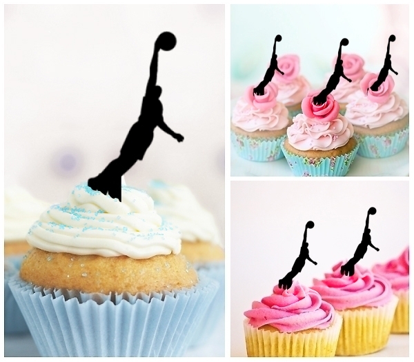 Laser Cut Basketball Center Player cupcake topper