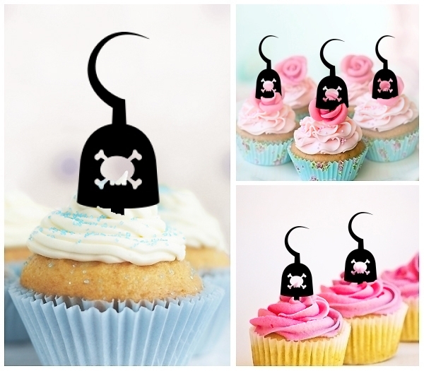 Laser Cut Pirate Hook Arm cupcake topper