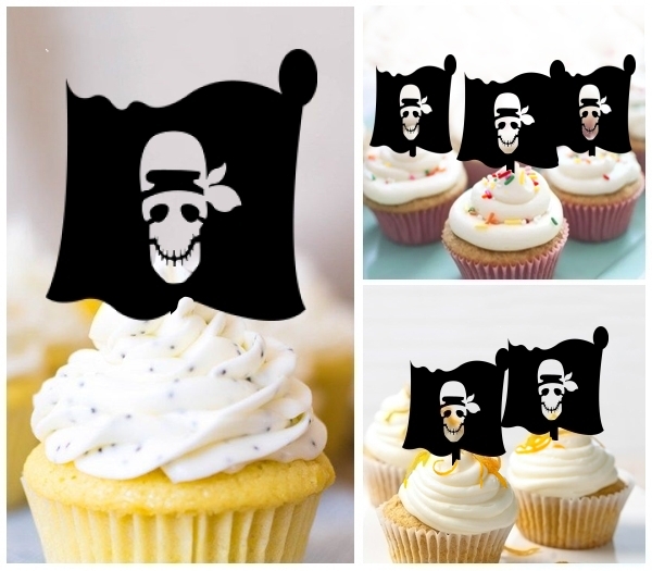 Laser Cut Pirate Flag cupcake topper