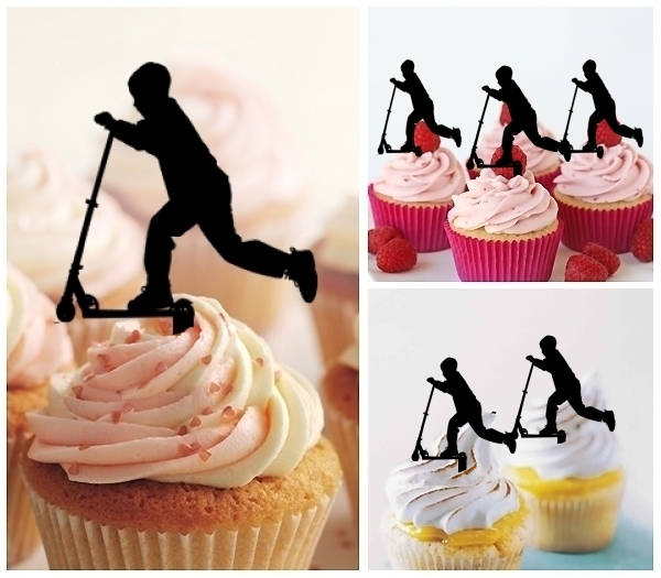 Laser Cut Rollerboard Boy cupcake topper