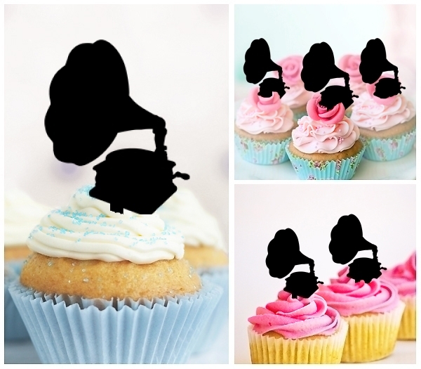 Laser Cut Old fashioned Music Box cupcake topper