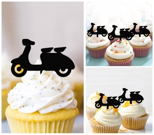 Laser Cut Motorcycle Scooter cupcake topper