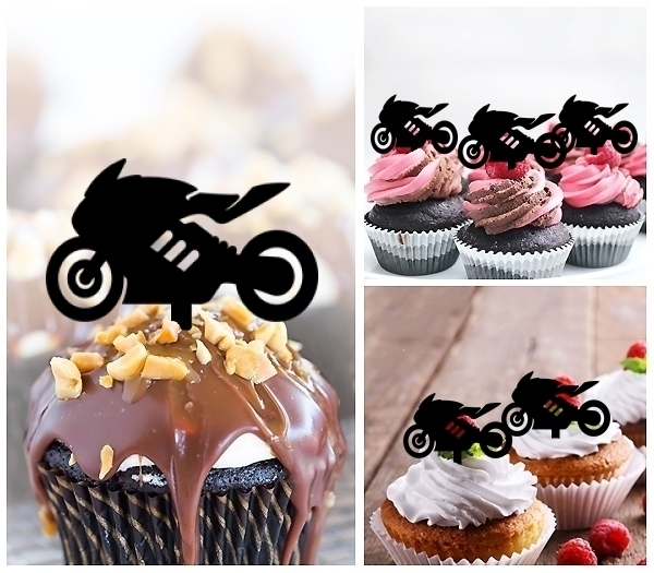 Laser Cut Motorcycle cupcake topper