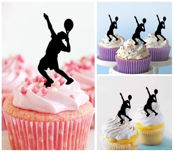 Laser Cut Tennis Serve cupcake topper