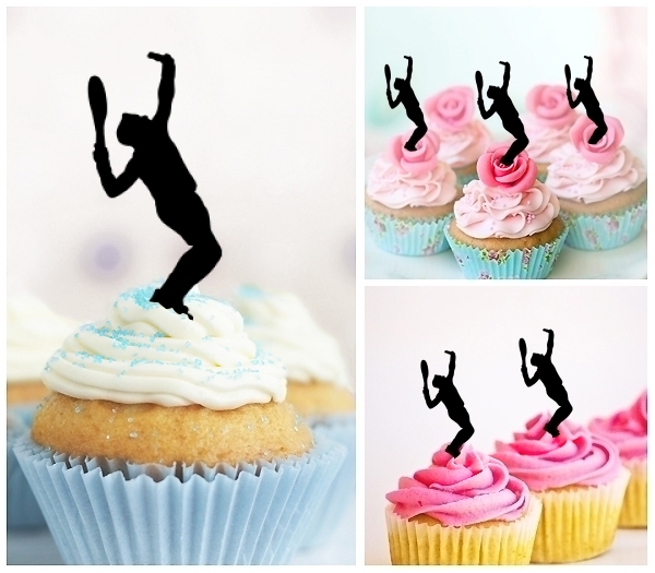 Laser Cut Tennis Serve cupcake topper