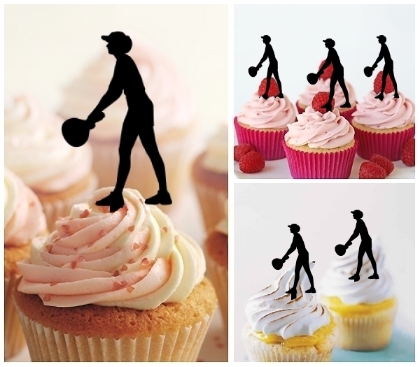 Laser Cut Tennis Player cupcake topper