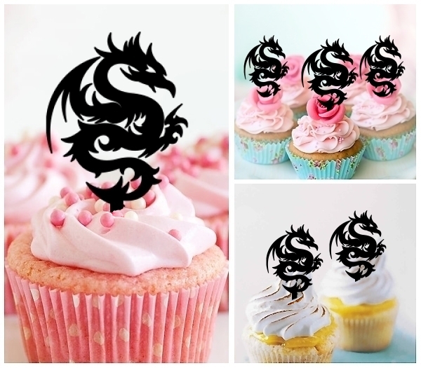 Laser Cut Tribal Dragon cupcake topper