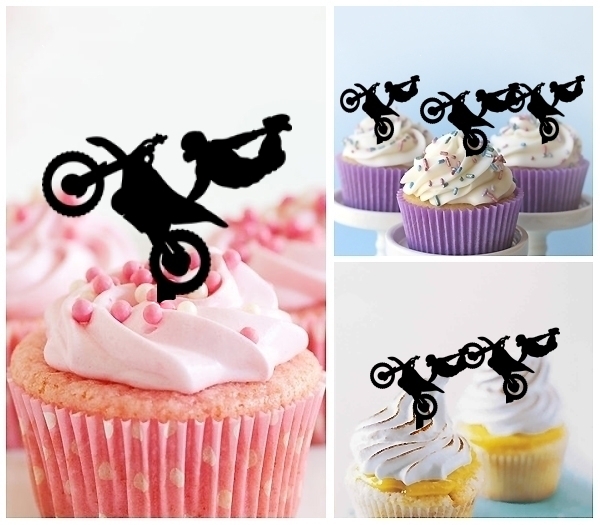 Laser Cut Extreme Sport Freestyle Motocross cupcake topper