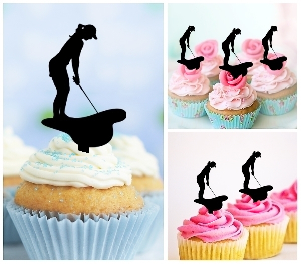 Laser Cut Golf Putt cupcake topper