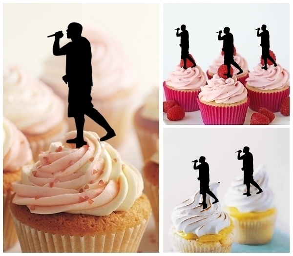 Laser Cut Rock Band Singer cupcake topper