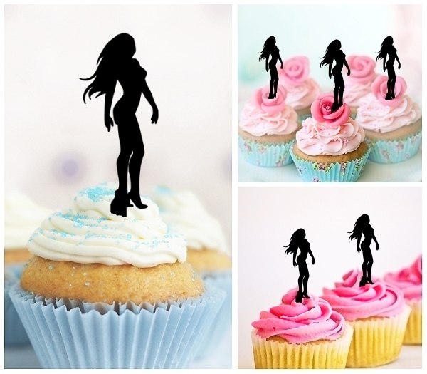 Laser Cut Sexy Model cupcake topper