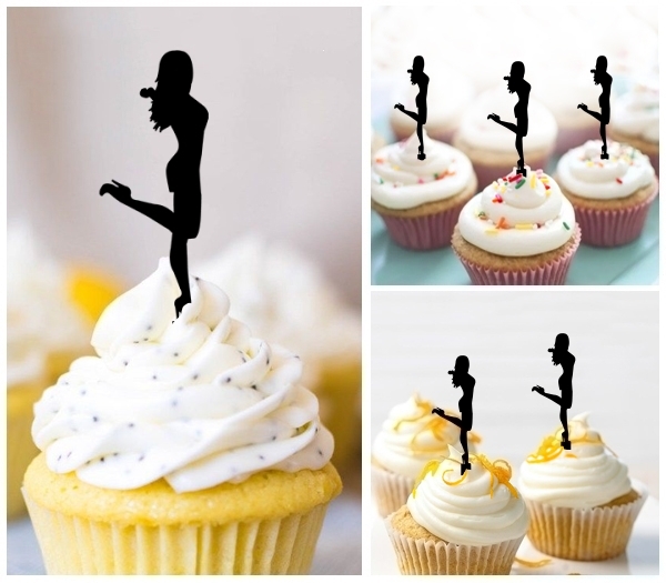 Laser Cut Sexy Woman cupcake topper