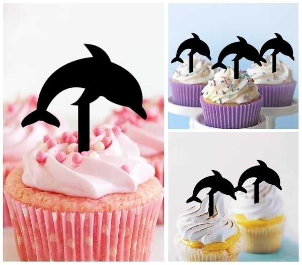 Laser Cut Dolphin cupcake topper