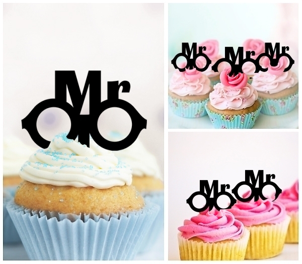 Laser Cut Mr Wedding cupcake topper