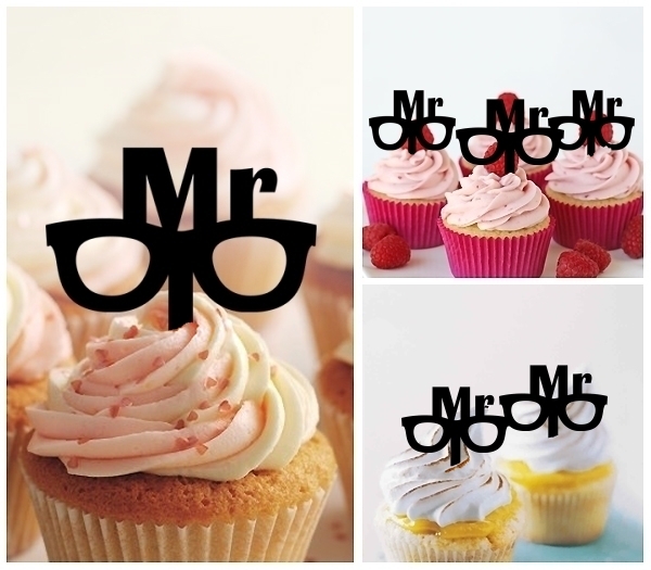 Laser Cut Mr Wedding cupcake topper