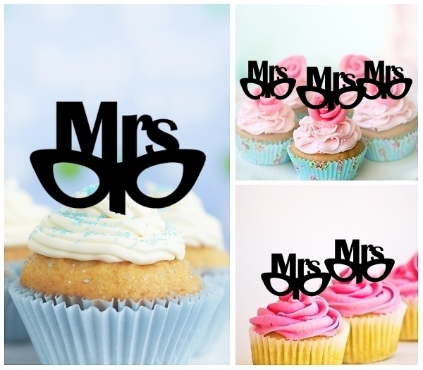 Laser Cut Mrs Wedding cupcake topper