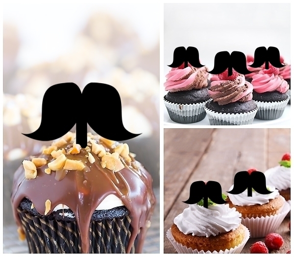 Laser Cut Mustache cupcake topper