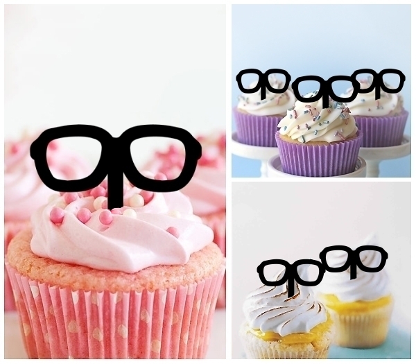 Laser Cut Glasses cupcake topper