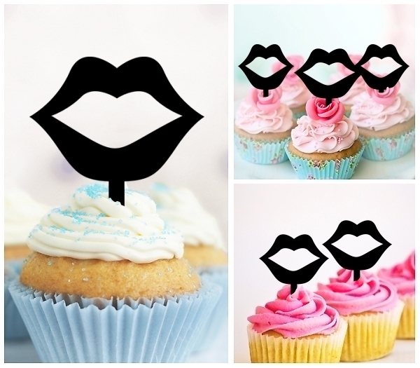 Laser Cut Lips cupcake topper