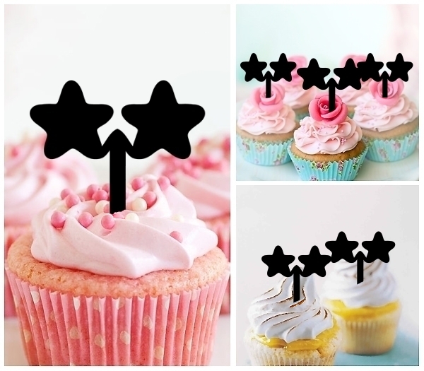 Laser Cut Stars cupcake topper