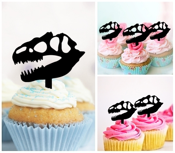 Laser Cut Dinosaur Skull Fossil cupcake topper