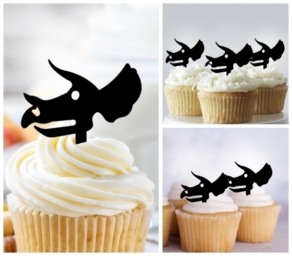 Laser Cut Triceratops Skull Fossil cupcake topper