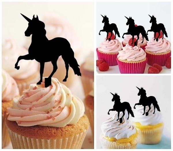 Laser Cut Unicorn Horse cupcake topper