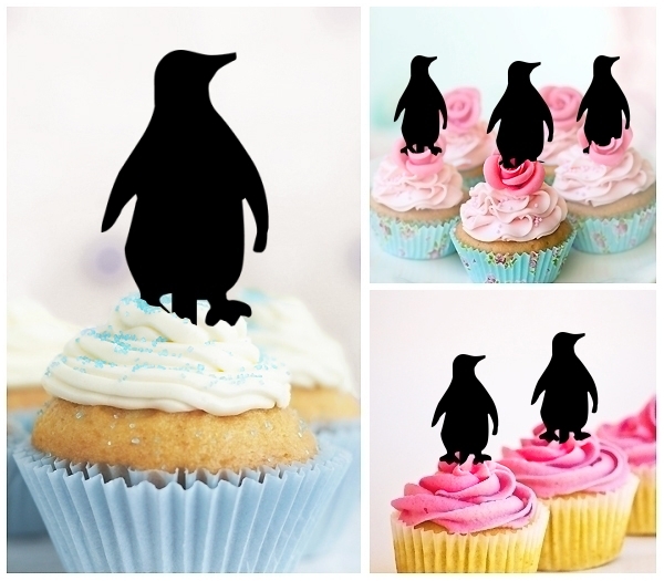 Laser Cut Penguin cupcake topper