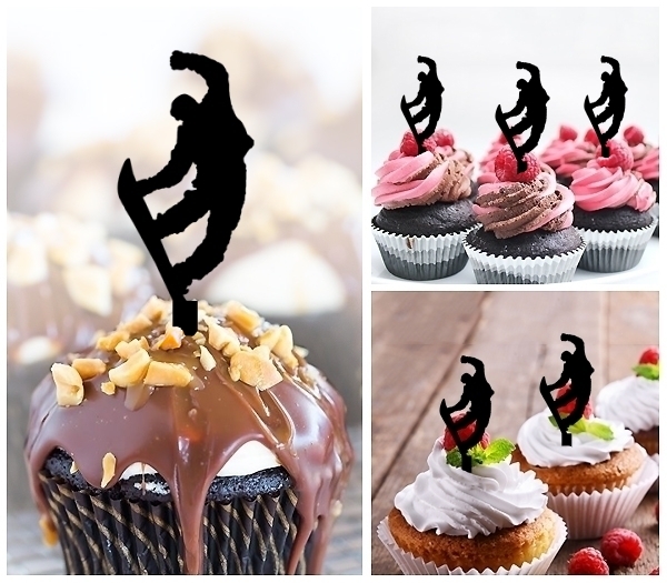 Laser Cut Snowboard Snowboarding Jumps cupcake topper