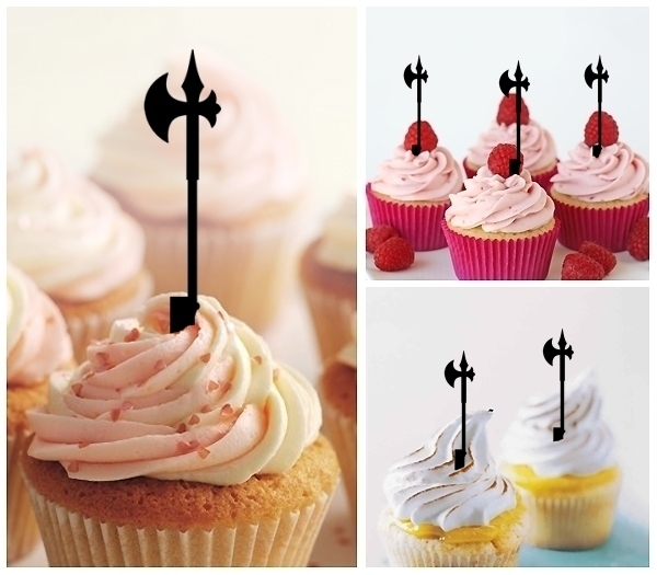 Laser Cut Medieval Poleaxe cupcake topper